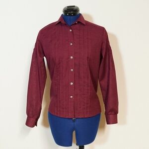 Vintage Austrian dark red cotton blouse